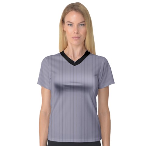 Coin Grey - V-neck Sport Mesh Tee by FashionLane