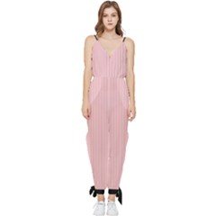 Baby Pink - Sleeveless Tie Ankle Jumpsuit by FashionLane