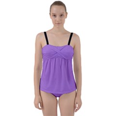 Floral Purple - Twist Front Tankini Set by FashionLane