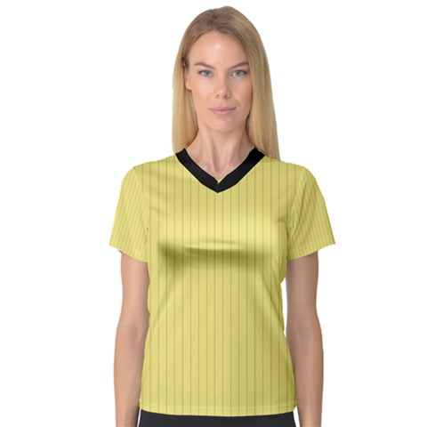 Harvest Gold - V-neck Sport Mesh Tee by FashionLane