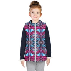 Fractal Flower Kids  Hooded Puffer Vest