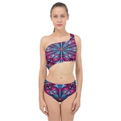 Fractal Flower Spliced Up Two Piece Swimsuit