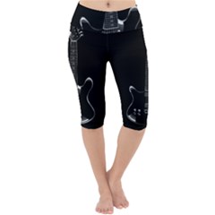 Fractal Guitar Lightweight Velour Cropped Yoga Leggings