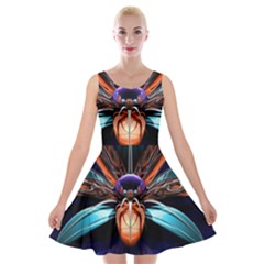 Fractal Flower Velvet Skater Dress by Sparkle