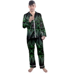 Fractal Illusion Men s Long Sleeve Satin Pyjamas Set by Sparkle