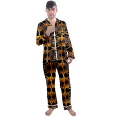 Fractal Flower Men s Long Sleeve Satin Pyjamas Set by Sparkle