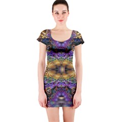 Fractal Illusion Short Sleeve Bodycon Dress