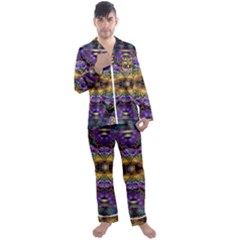 Fractal Illusion Men s Long Sleeve Satin Pyjamas Set by Sparkle