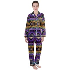 Fractal Illusion Satin Long Sleeve Pyjamas Set by Sparkle