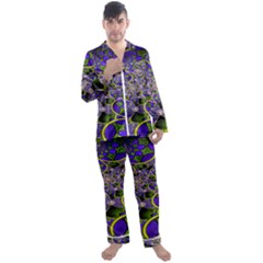 Fractalbubbles Men s Long Sleeve Satin Pyjamas Set by Sparkle