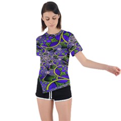 Fractalbubbles Asymmetrical Short Sleeve Sports Tee by Sparkle