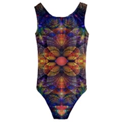 Fractal Flower Kids  Cut-out Back One Piece Swimsuit by Sparkle