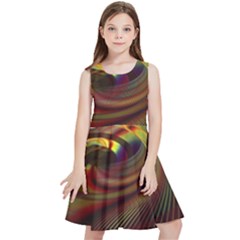 Fractal Illusion Kids  Skater Dress by Sparkle