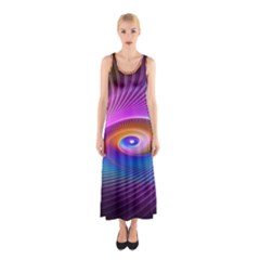 Fractal Illusion Sleeveless Maxi Dress