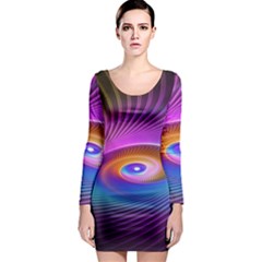 Fractal Illusion Long Sleeve Bodycon Dress