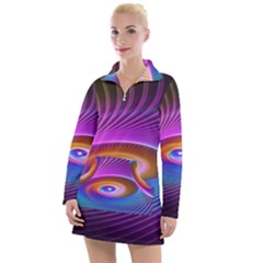 Fractal Illusion Women s Long Sleeve Casual Dress