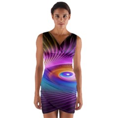 Fractal Illusion Wrap Front Bodycon Dress