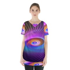 Fractal Illusion Skirt Hem Sports Top