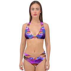 Fractal Illusion Double Strap Halter Bikini Set