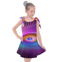 Fractal Illusion Kids  Tie Up Tunic Dress