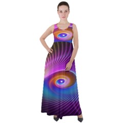 Fractal Illusion Empire Waist Velour Maxi Dress