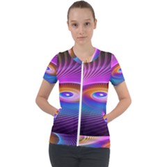 Fractal Illusion Short Sleeve Zip Up Jacket