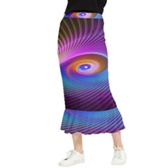 Fractal Illusion Maxi Fishtail Chiffon Skirt