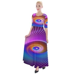 Fractal Illusion Half Sleeves Maxi Dress