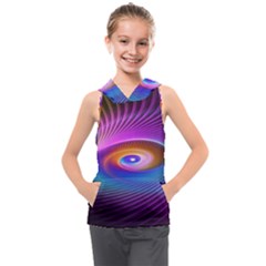 Fractal Illusion Kids  Sleeveless Hoodie