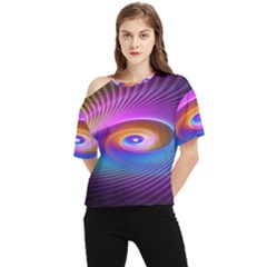 Fractal Illusion One Shoulder Cut Out Tee