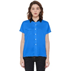 Azure Blue - Short Sleeve Pocket Shirt by FashionLane