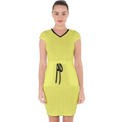 Laser Lemon - Capsleeve Drawstring Dress  by FashionLane