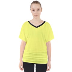 Laser Lemon - V-neck Dolman Drape Top by FashionLane