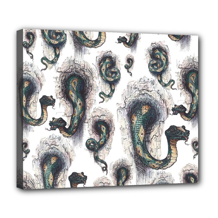 Medusa - Pattern - by LaRenard Deluxe Canvas 24  x 20  (Stretched)