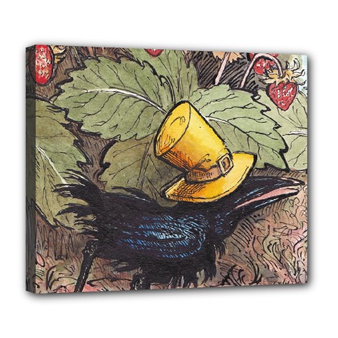 Lil Friend - Yellow Hat - By Larenard Deluxe Canvas 24  X 20  (stretched) by LaRenard