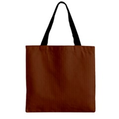 Caramel Cafe Brown - Zipper Grocery Tote Bag