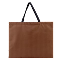 Caramel Cafe Brown - Zipper Large Tote Bag by FashionLane