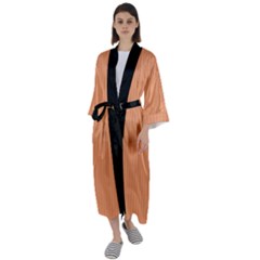 Cantaloupe Orange - Maxi Satin Kimono by FashionLane