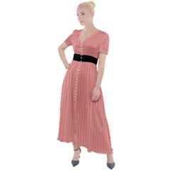 Candlelight Peach - Button Up Short Sleeve Maxi Dress by FashionLane