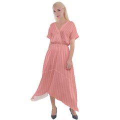 Candlelight Peach - Cross Front Sharkbite Hem Maxi Dress by FashionLane