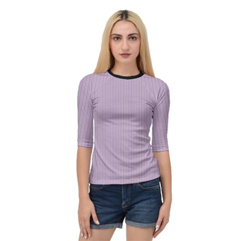 Wisteria Purple - Quarter Sleeve Raglan Tee by FashionLane