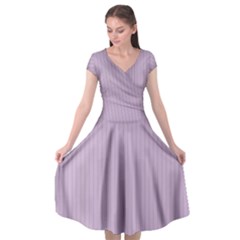 Wisteria Purple - Cap Sleeve Wrap Front Dress by FashionLane