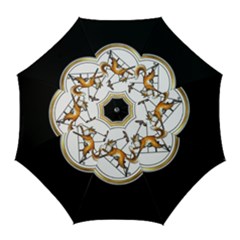 Fox & Sparrow - Logo On Black - By Larenard Golf Umbrellas