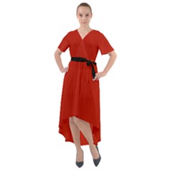 Christmas Red - Front Wrap High Low Dress by FashionLane