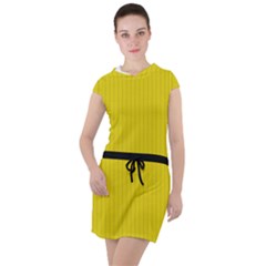 Citrine Yellow - Drawstring Hooded Dress by FashionLane