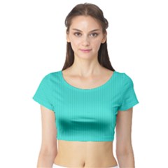 Turquoise - Short Sleeve Crop Top