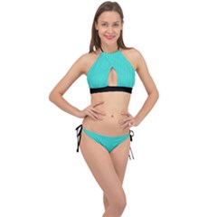 Turquoise - Cross Front Halter Bikini Set by FashionLane