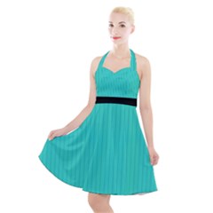 Turquoise - Halter Party Swing Dress  by FashionLane