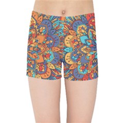 Mandala Pattern 5 Kids  Sports Shorts by designsbymallika