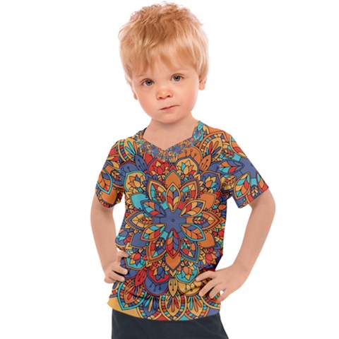 Mandala Pattern 5 Kids  Sports Tee by designsbymallika